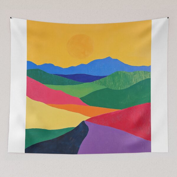 Item preview, Original Paintings by Etel Adnan, Etel Adnan Color Landscape Art designed and sold by OilArtLittle.