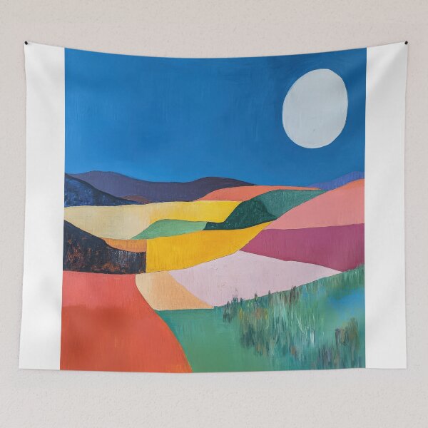 Item preview, Original Paintings by Etel Adnan, Etel Adnan Color Landscape Art designed and sold by OilArtLittle.