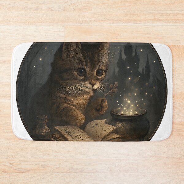 Item preview, Magical Cat Brewing Spells – Fantasy Wizard Cat Illustration designed and sold by Cat-astrophes.