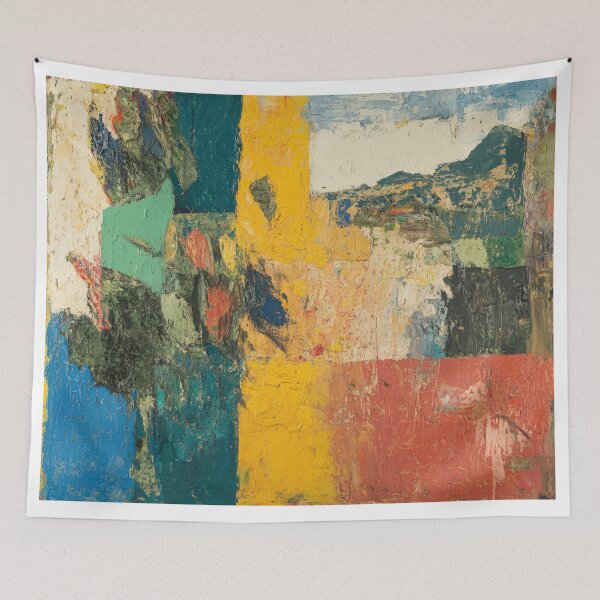 Item preview, Original Paintings by Etel Adnan, Etel Adnan Color Landscape Art designed and sold by OilArtLittle.