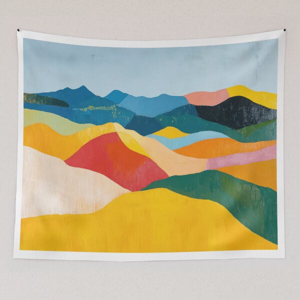 Item preview, Original Paintings by Etel Adnan, Etel Adnan Color Landscape Art designed and sold by OilArtLittle.