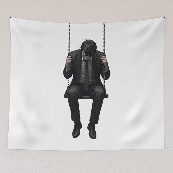 Item preview, Man in Suit on Swing - The Weight of Growing Up designed and sold by Vellaro.