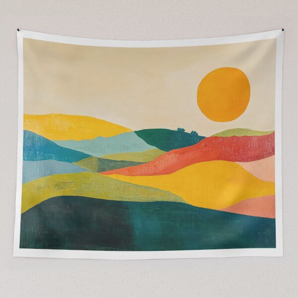 Item preview, Original Paintings by Etel Adnan, Etel Adnan Color Landscape Art designed and sold by OilArtLittle.