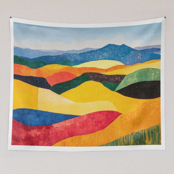 Item preview, Original Paintings by Etel Adnan, Etel Adnan Color Landscape Art designed and sold by OilArtLittle.