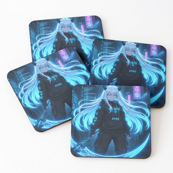 Item preview, Cyberpunk Anime Girl with Scythe designed and sold by ChiqueAvenue.