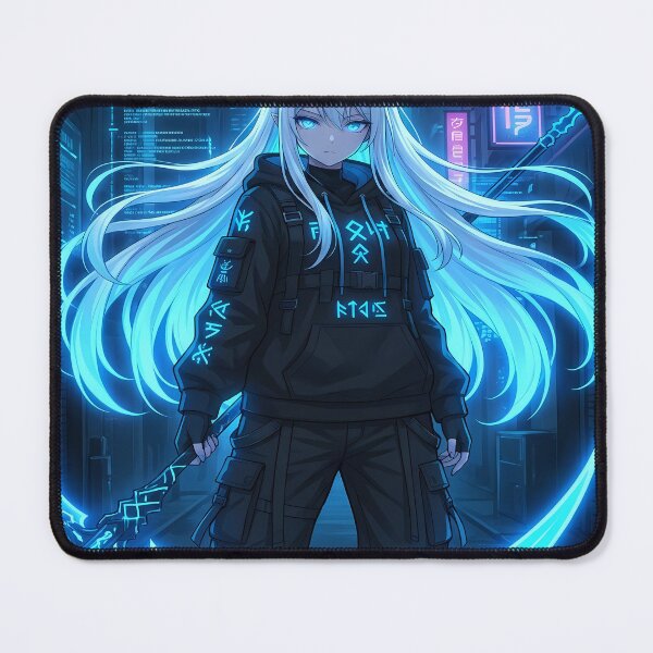 Item preview, Cyberpunk Anime Girl with Scythe designed and sold by ChiqueAvenue.