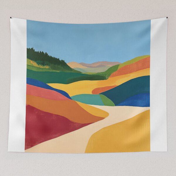 Item preview, Original Paintings by Etel Adnan, Etel Adnan Color Landscape Art designed and sold by OilArtLittle.
