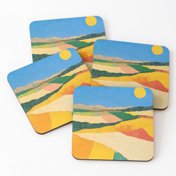 Item preview, Original Paintings by Etel Adnan, Etel Adnan Color Landscape Art designed and sold by OilArtLittle.