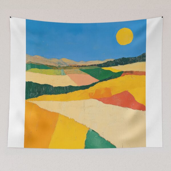 Item preview, Original Paintings by Etel Adnan, Etel Adnan Color Landscape Art designed and sold by OilArtLittle.
