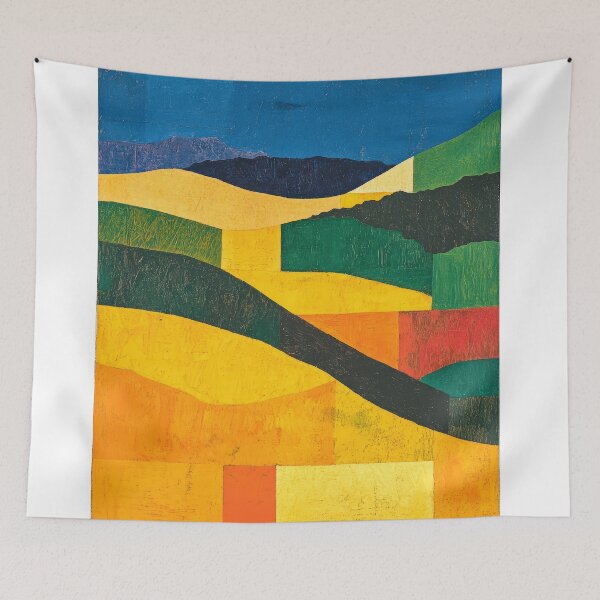 Item preview, Original Paintings by Etel Adnan, Etel Adnan Color Landscape Art designed and sold by OilArtLittle.
