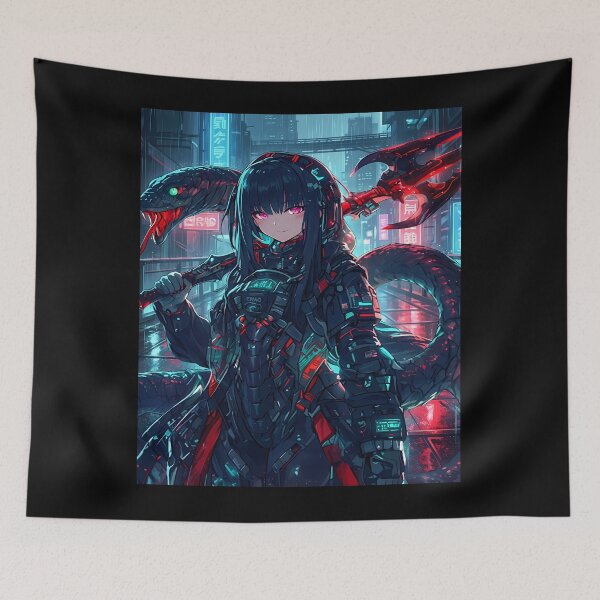 Item preview, Cyberpunk Anime Girl with Snake designed and sold by ChiqueAvenue.