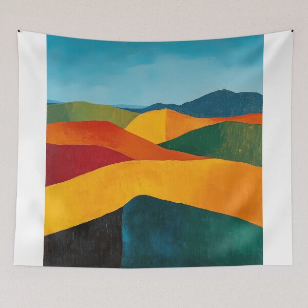 Item preview, Original Paintings by Etel Adnan, Etel Adnan Color Landscape Art designed and sold by OilArtLittle.