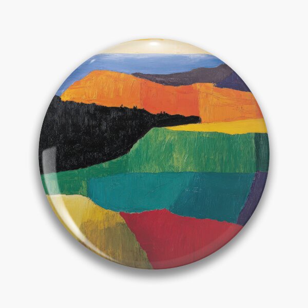 Item preview, Original Paintings by Etel Adnan, Etel Adnan Color Landscape Art designed and sold by OilArtLittle.