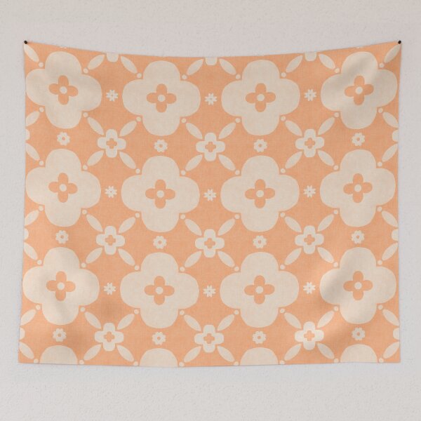 Item preview, Bold retro floral | Soft peach aesthetic designed and sold by Illustrated by Nat.