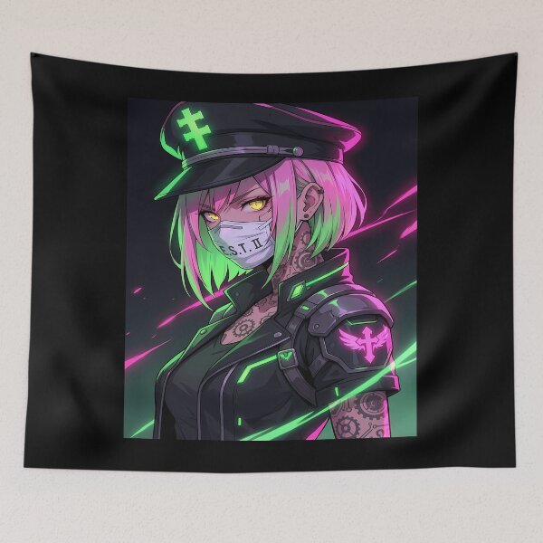 Item preview, Cyberpunk Anime Girl with Tattoos designed and sold by ChiqueAvenue.