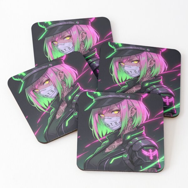 Item preview, Cyberpunk Anime Girl with Tattoos designed and sold by ChiqueAvenue.