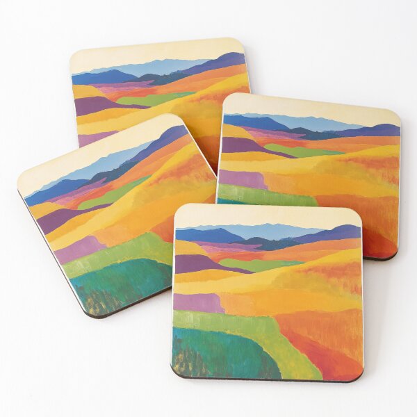 Item preview, Original Paintings by Etel Adnan, Etel Adnan Color Landscape Art designed and sold by OilArtLittle.
