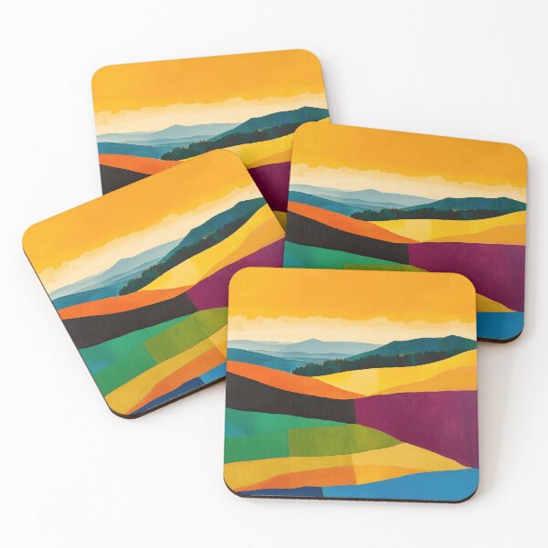 Item preview, Original Paintings by Etel Adnan, Etel Adnan Color Landscape Art designed and sold by OilArtLittle.