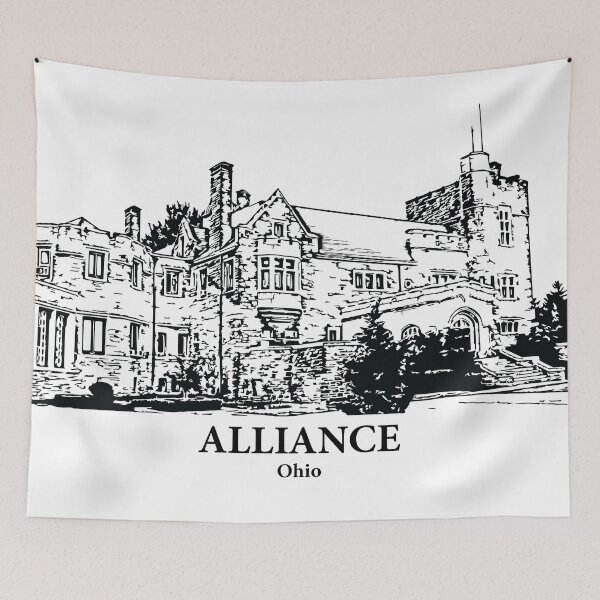 Item preview, Alliance OH - Ink Cityscape Illustration designed and sold by Lakeric Cityscapes.
