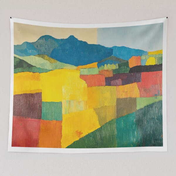 Item preview, Original Paintings by Etel Adnan, Etel Adnan Color Landscape Art designed and sold by OilArtLittle.