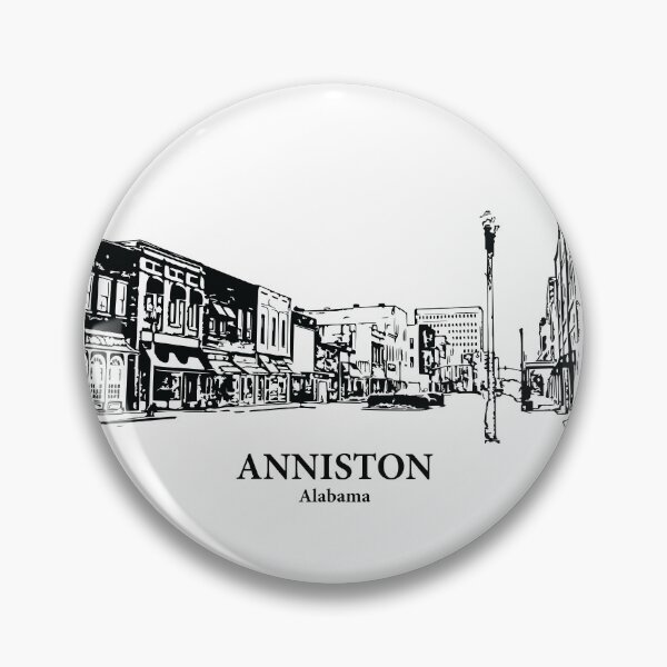 Item preview, Anniston AL - Ink Cityscape Illustration designed and sold by Lakeric Cityscapes.