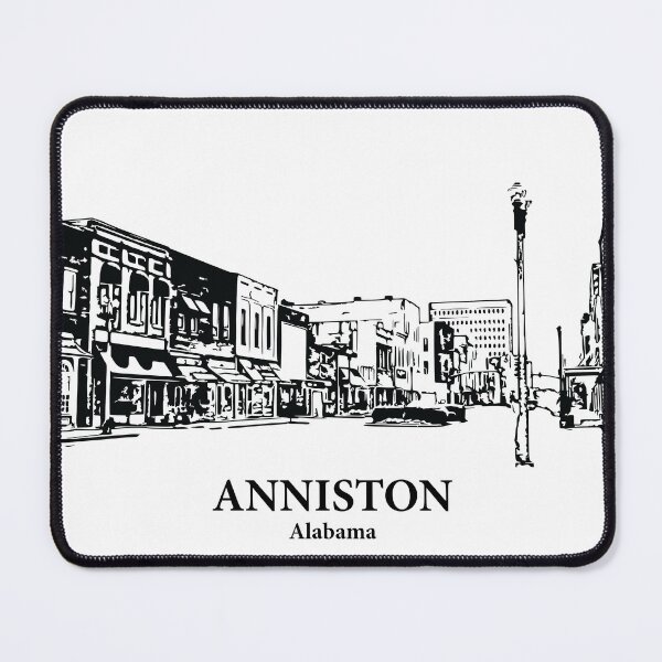 Item preview, Anniston AL - Ink Cityscape Illustration designed and sold by Lakeric Cityscapes.