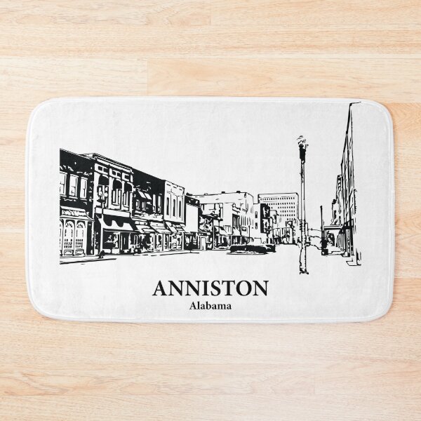 Item preview, Anniston AL - Ink Cityscape Illustration designed and sold by Lakeric Cityscapes.