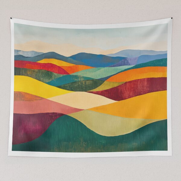 Item preview, Original Paintings by Etel Adnan, Etel Adnan Color Landscape Art designed and sold by OilArtLittle.