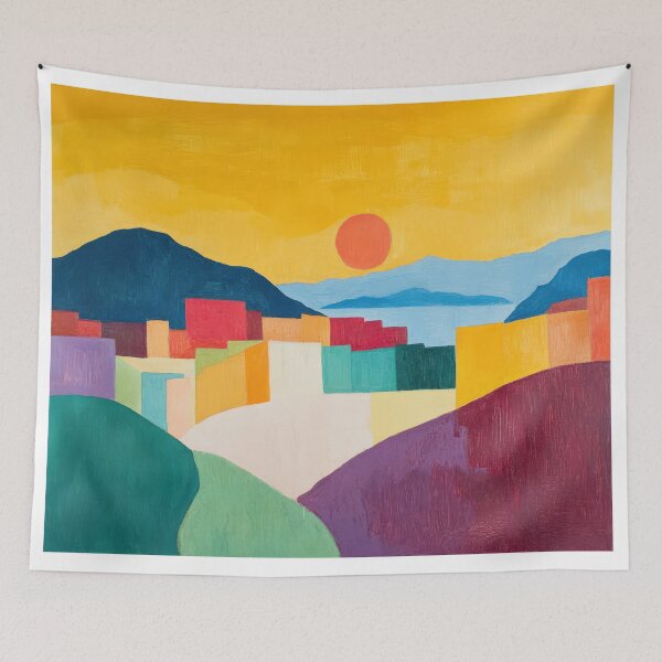 Item preview, Original Paintings by Etel Adnan, Etel Adnan Color Landscape Art designed and sold by OilArtLittle.