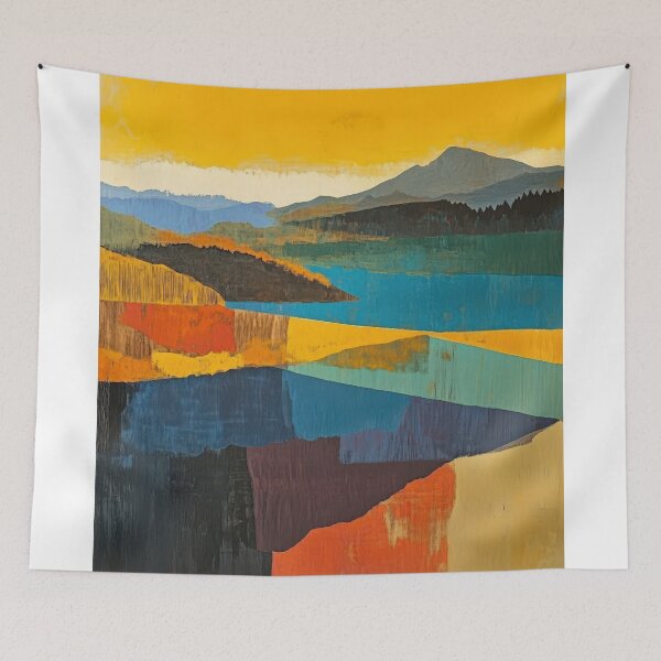 Item preview, Original Paintings by Etel Adnan, Etel Adnan Color Landscape Art designed and sold by OilArtLittle.