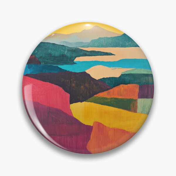 Item preview, Original Paintings by Etel Adnan, Etel Adnan Color Landscape Art designed and sold by OilArtLittle.