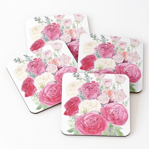 Item preview, red rose bouquet watercolour 2026  designed and sold by ColorandColor.