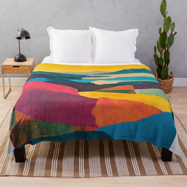 Item preview, Original Paintings by Etel Adnan, Etel Adnan Color Landscape Art designed and sold by OilArtLittle.