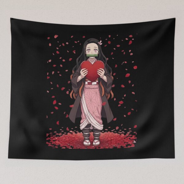 Item preview, Nezuko Kamado Valentine Heart Anime Art designed and sold by DeltaHilpert.