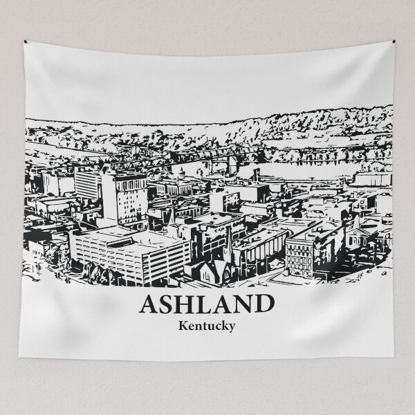 Item preview, Ashland KY - Ink Cityscape Illustration designed and sold by Lakeric Cityscapes.