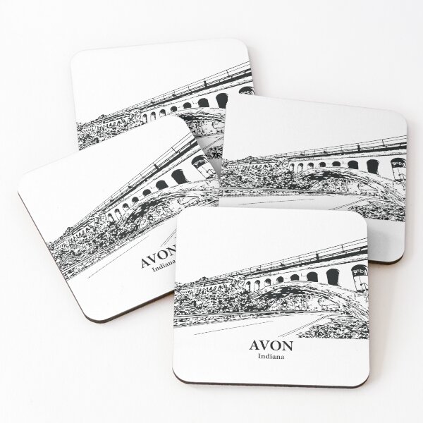 Item preview, Avon IN - Ink Cityscape Illustration designed and sold by Lakeric Cityscapes.