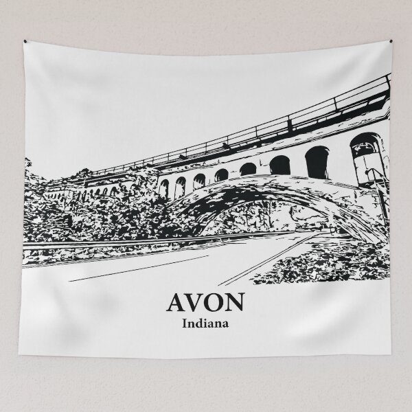 Item preview, Avon IN - Ink Cityscape Illustration designed and sold by Lakeric Cityscapes.