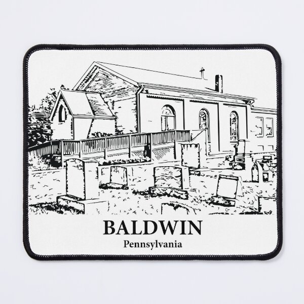 Item preview, Baldwin PA - Ink Cityscape Illustration designed and sold by Lakeric Cityscapes.