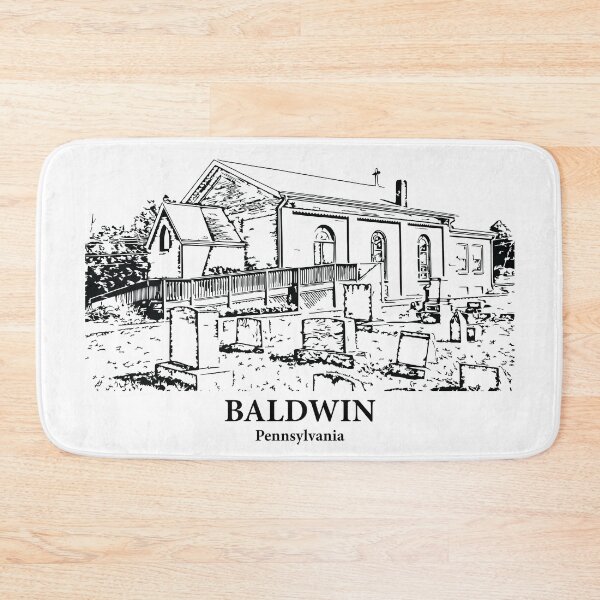 Item preview, Baldwin PA - Ink Cityscape Illustration designed and sold by Lakeric Cityscapes.
