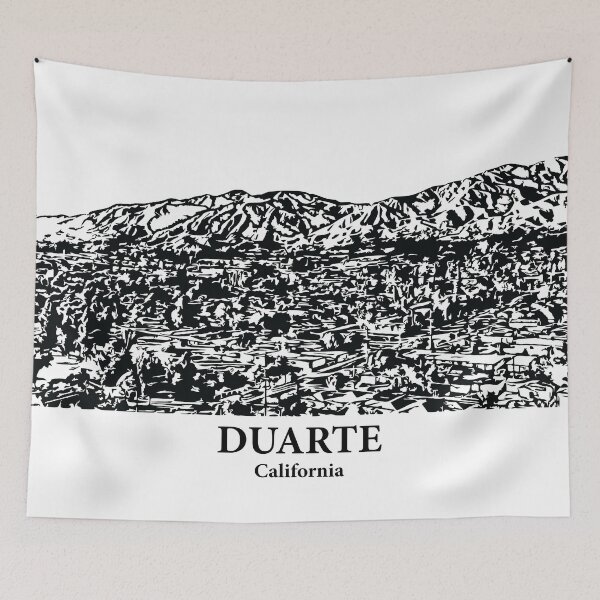 Item preview, Duarte CA - Ink Cityscape Illustration designed and sold by Lakeric Cityscapes.