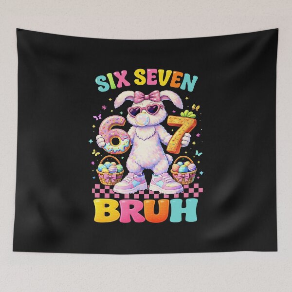 Item preview, Six Seven Bruh Cool Easter Bunny Italian Brainrot 67 Girl Kids Shirt designed and sold by ArmyAbodo.