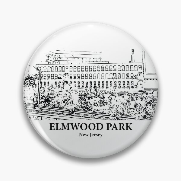 Item preview, Elmwood Park NJ - Ink Cityscape Illustration designed and sold by Lakeric Cityscapes.