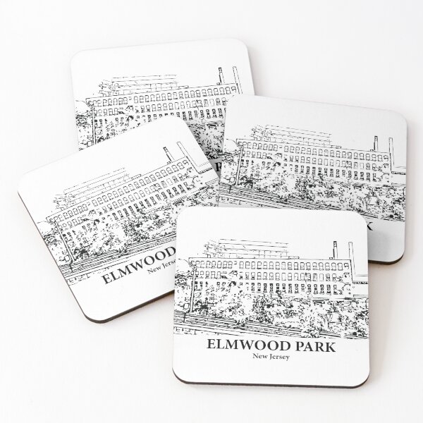 Item preview, Elmwood Park NJ - Ink Cityscape Illustration designed and sold by Lakeric Cityscapes.