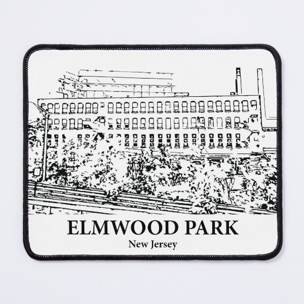 Item preview, Elmwood Park NJ - Ink Cityscape Illustration designed and sold by Lakeric Cityscapes.