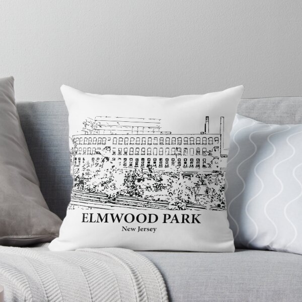 Item preview, Elmwood Park NJ - Ink Cityscape Illustration designed and sold by Lakeric Cityscapes.