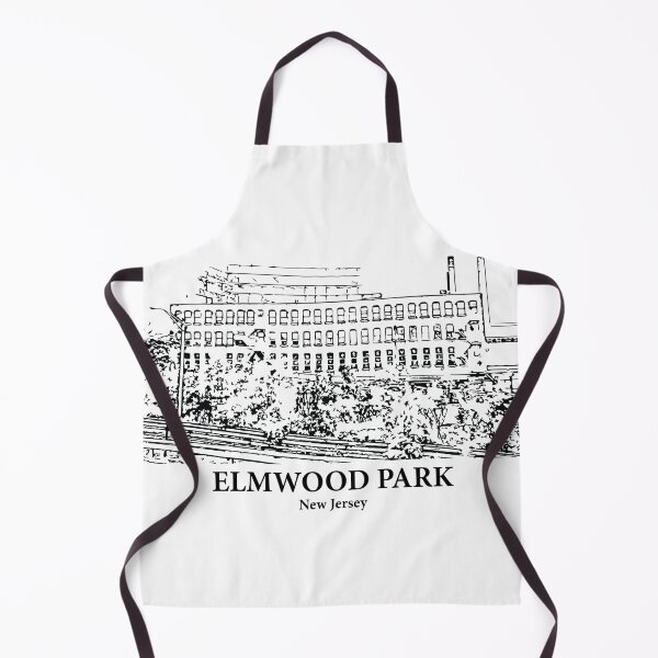 Item preview, Elmwood Park NJ - Ink Cityscape Illustration designed and sold by Lakeric Cityscapes.