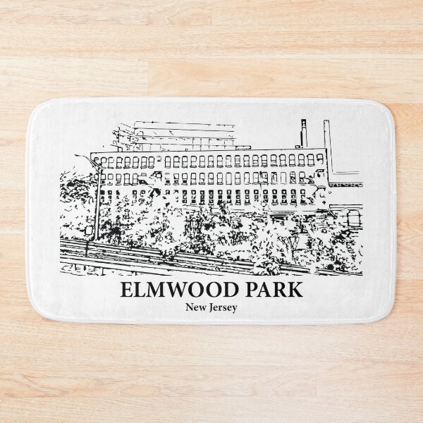 Item preview, Elmwood Park NJ - Ink Cityscape Illustration designed and sold by Lakeric Cityscapes.