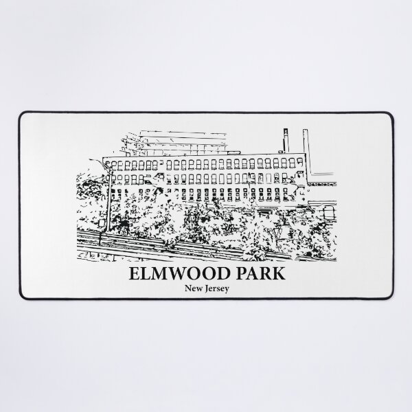 Item preview, Elmwood Park NJ - Ink Cityscape Illustration designed and sold by Lakeric Cityscapes.