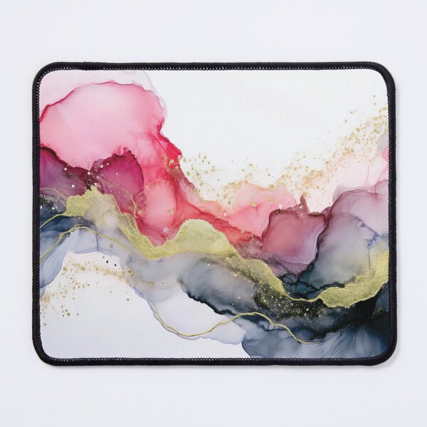 Item preview, PINK gold and black VINTAGE Fluid art, pink and gold watercolour abstract artwork, blush pink alcohol ink effect, pastel pink floral spring painting  designed and sold by navitalidesign.