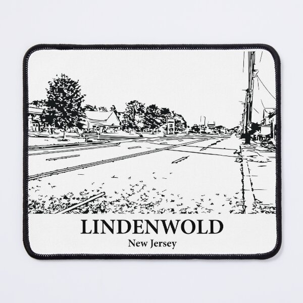 Item preview, Lindenwold NJ - Ink Cityscape Illustration designed and sold by Lakeric.
